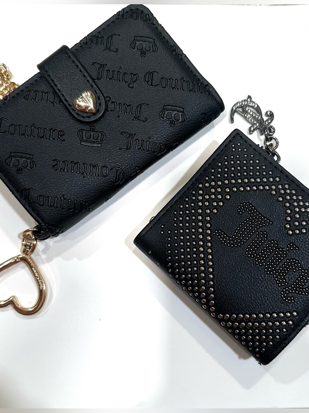Pair of Juicy Couture Black Studded & Embossed Wallets